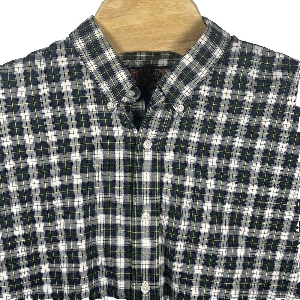 Duluth Trading Men XL Plaid Cotton Button Down Long Sleeve Vintage Shirt‎